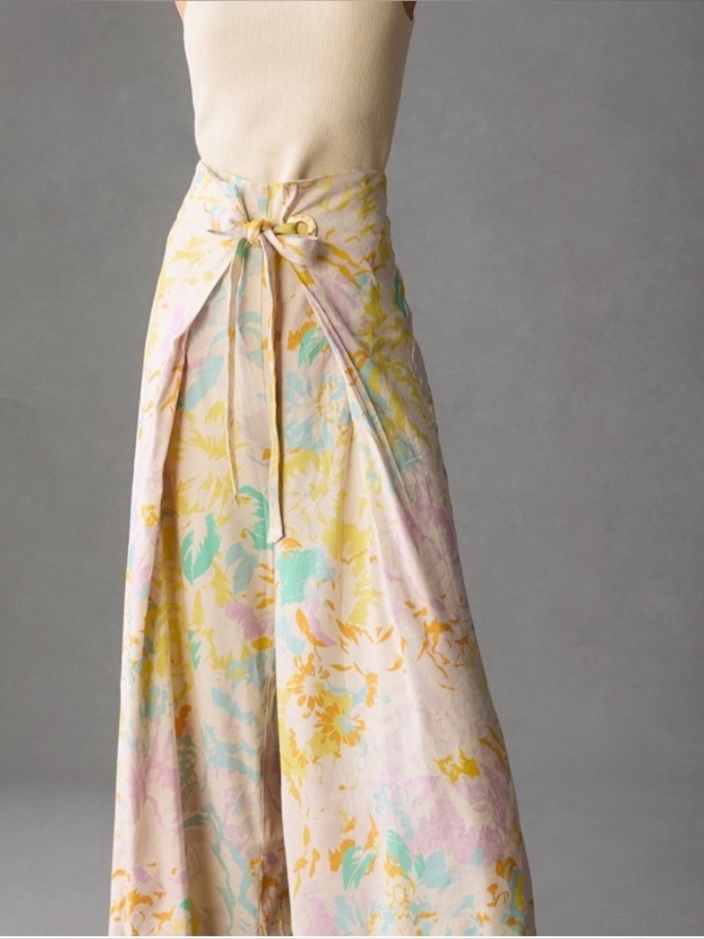 Maeve Pastel Floral Wide Leg Pants - from Anthropologie